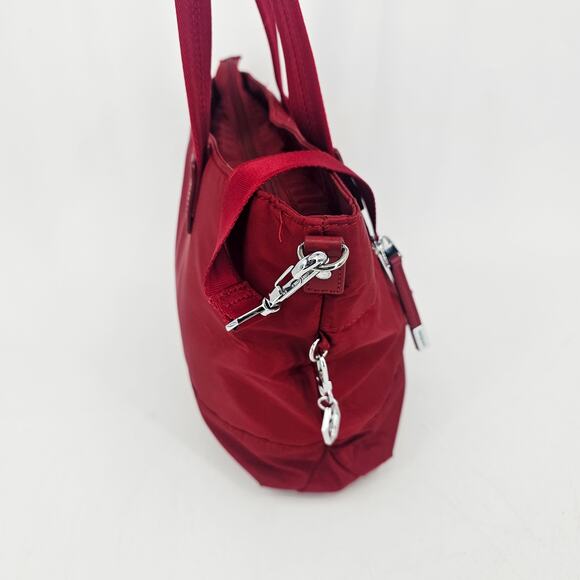 Hedgren Aura Glaze Red Water Resistant Tote Handbag Nylon Crossbody - Picture 4 of 16